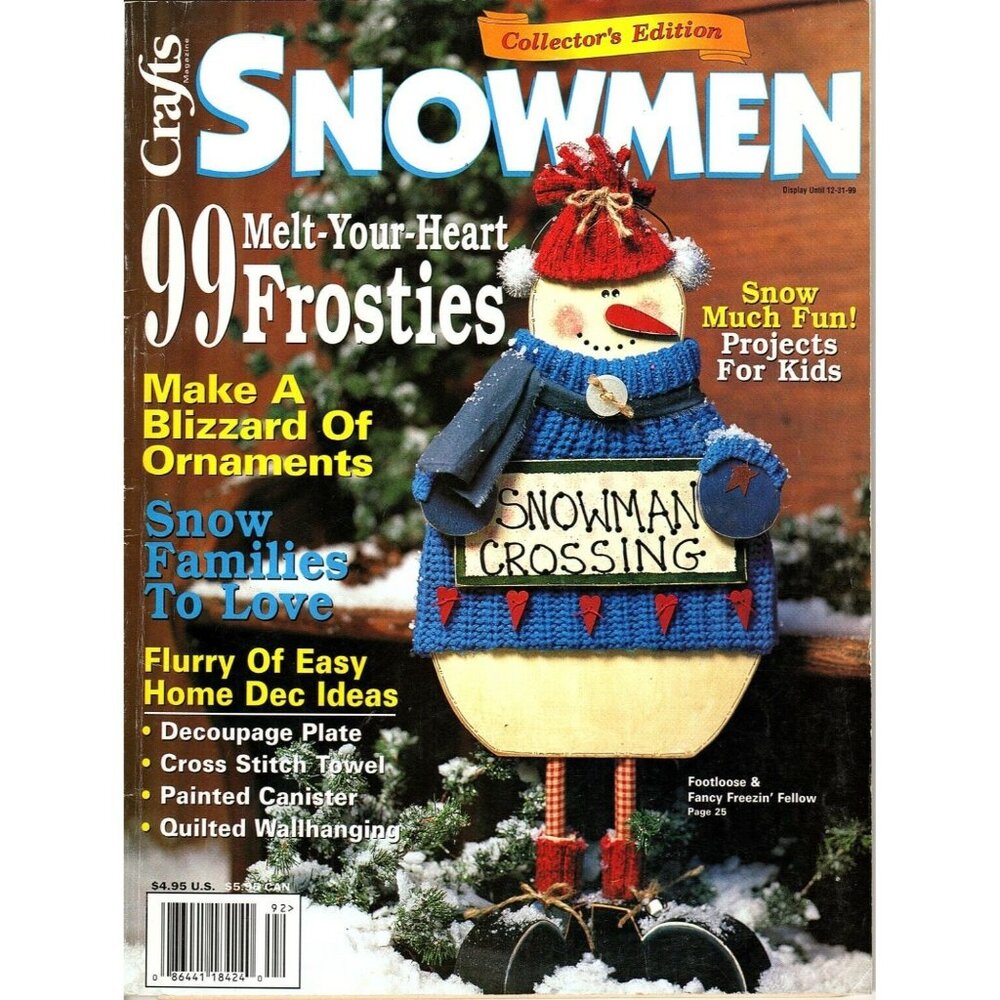 Crafts Magazine Snowmen 1999 Collectors Edition Vintage Craft Project Patterns
